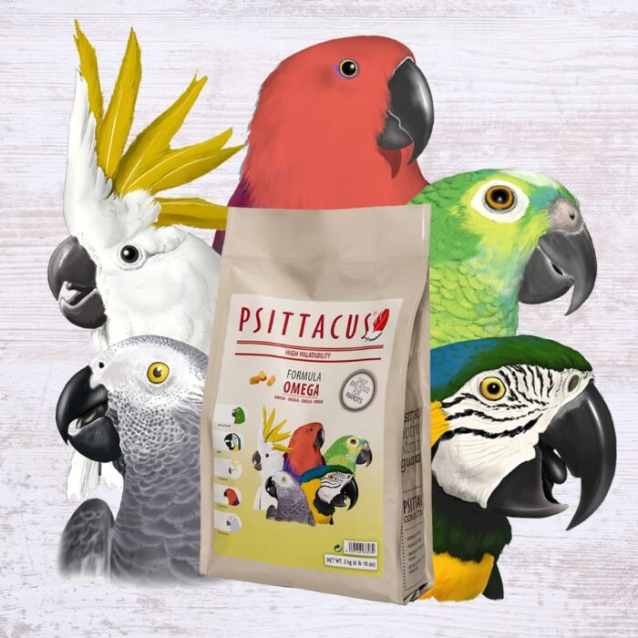 Graanultoit Psittacus Omega 12 kg